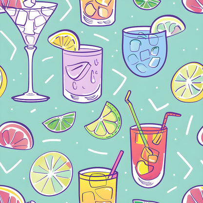 Pastel Sips Pattern 14 Minky Fabric