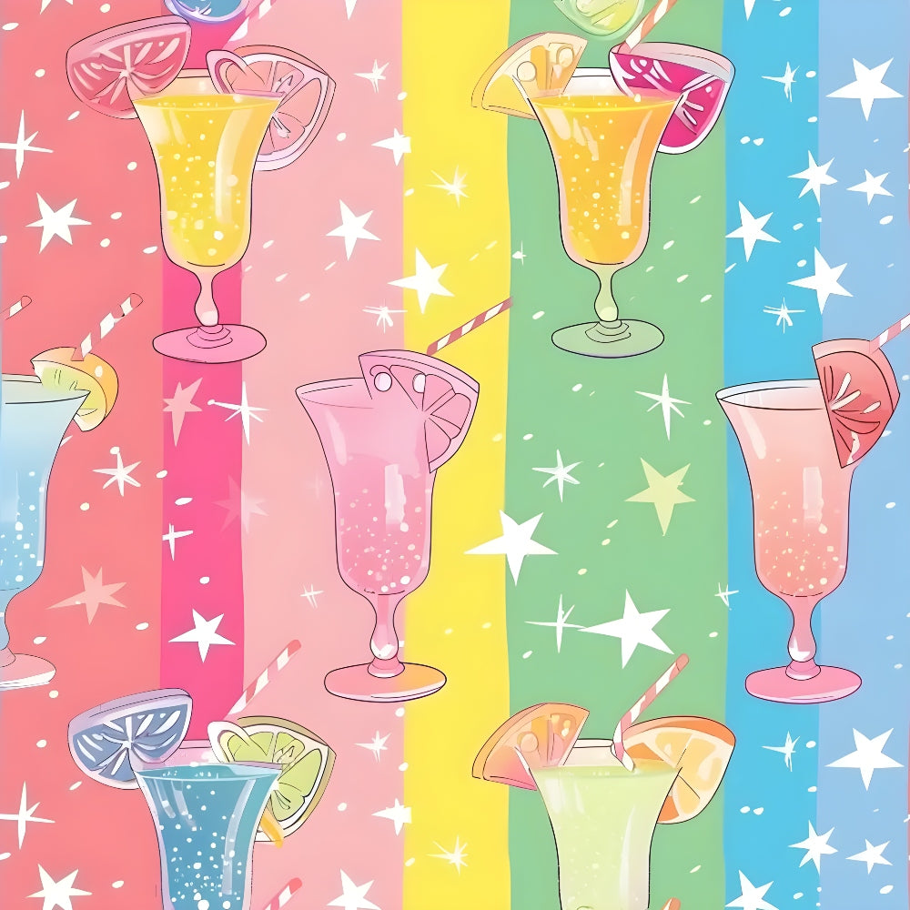 Pastel Sips Pattern 15 Minky Fabric