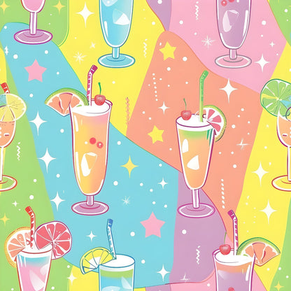 Pastel Sips Pattern 16 Minky Fabric