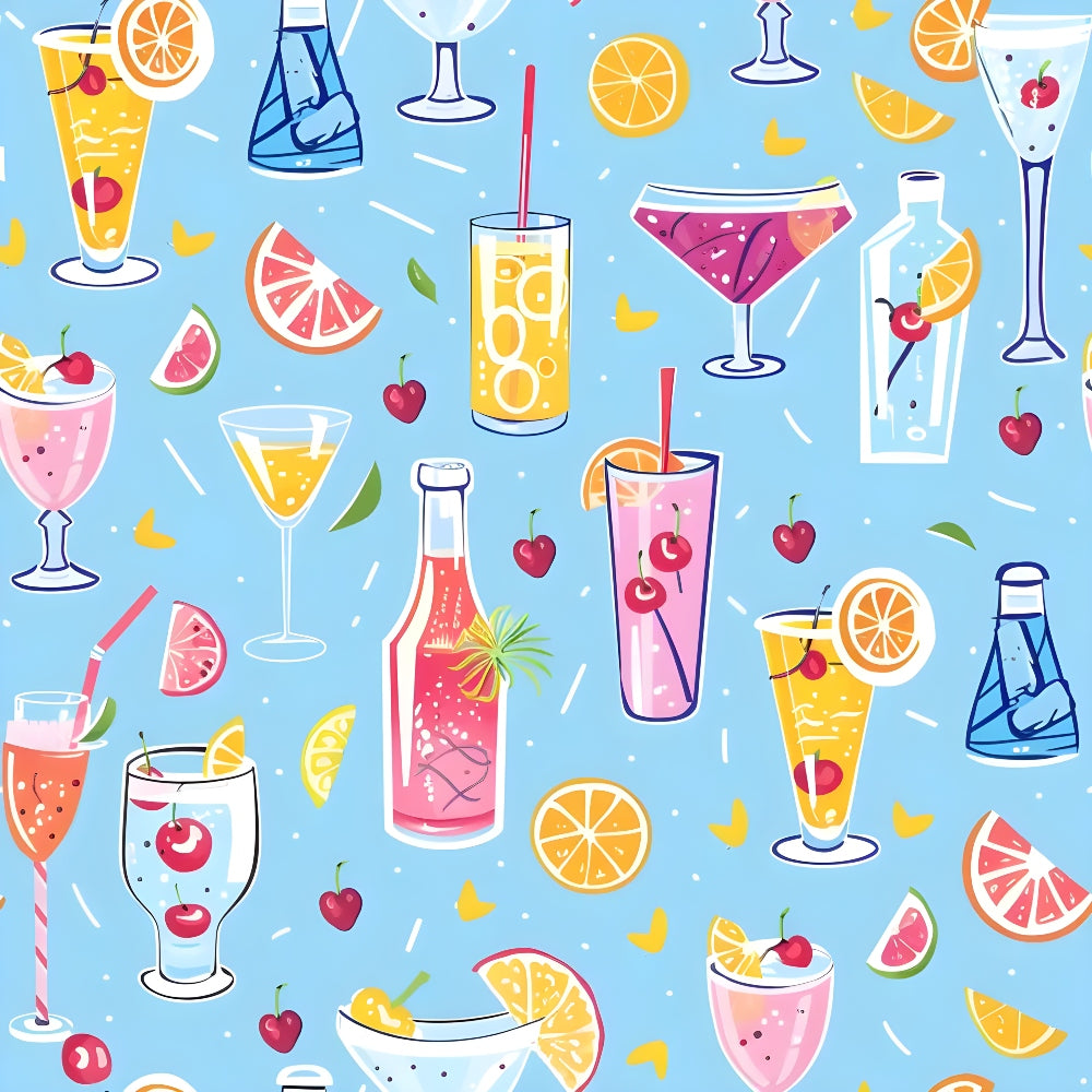 Pastel Sips Pattern 1 Minky Fabric
