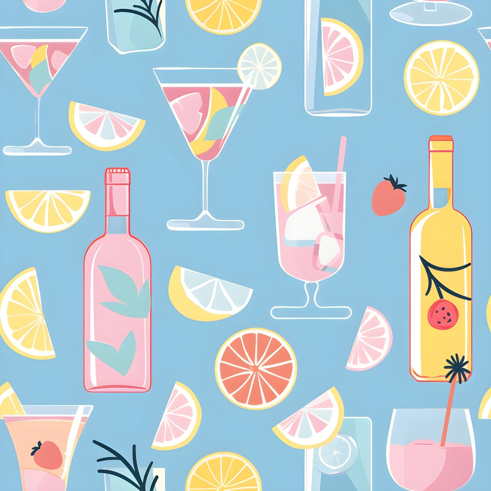 Pastel Sips Pattern 2 Minky Fabric