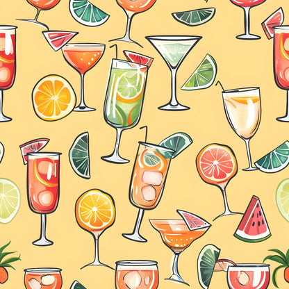Pastel Sips Pattern 3 Minky Fabric
