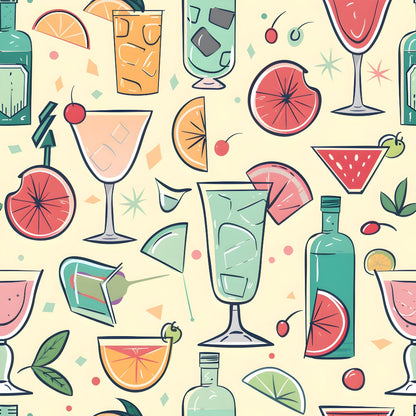Pastel Sips Pattern 4 Minky Fabric