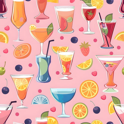 Pastel Sips Pattern 5 Minky Fabric