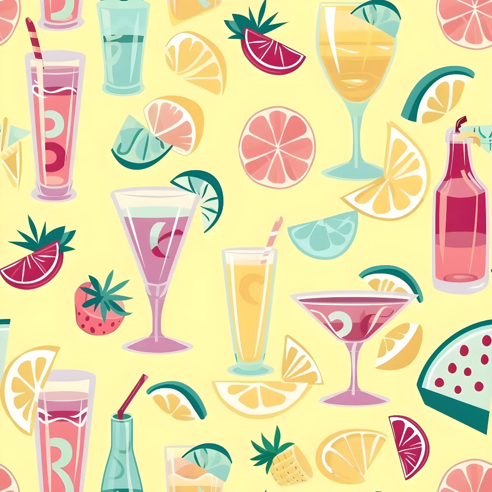 Pastel Sips Pattern 6 Minky Fabric