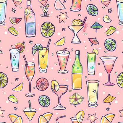 Pastel Sips Pattern 7 Minky Fabric