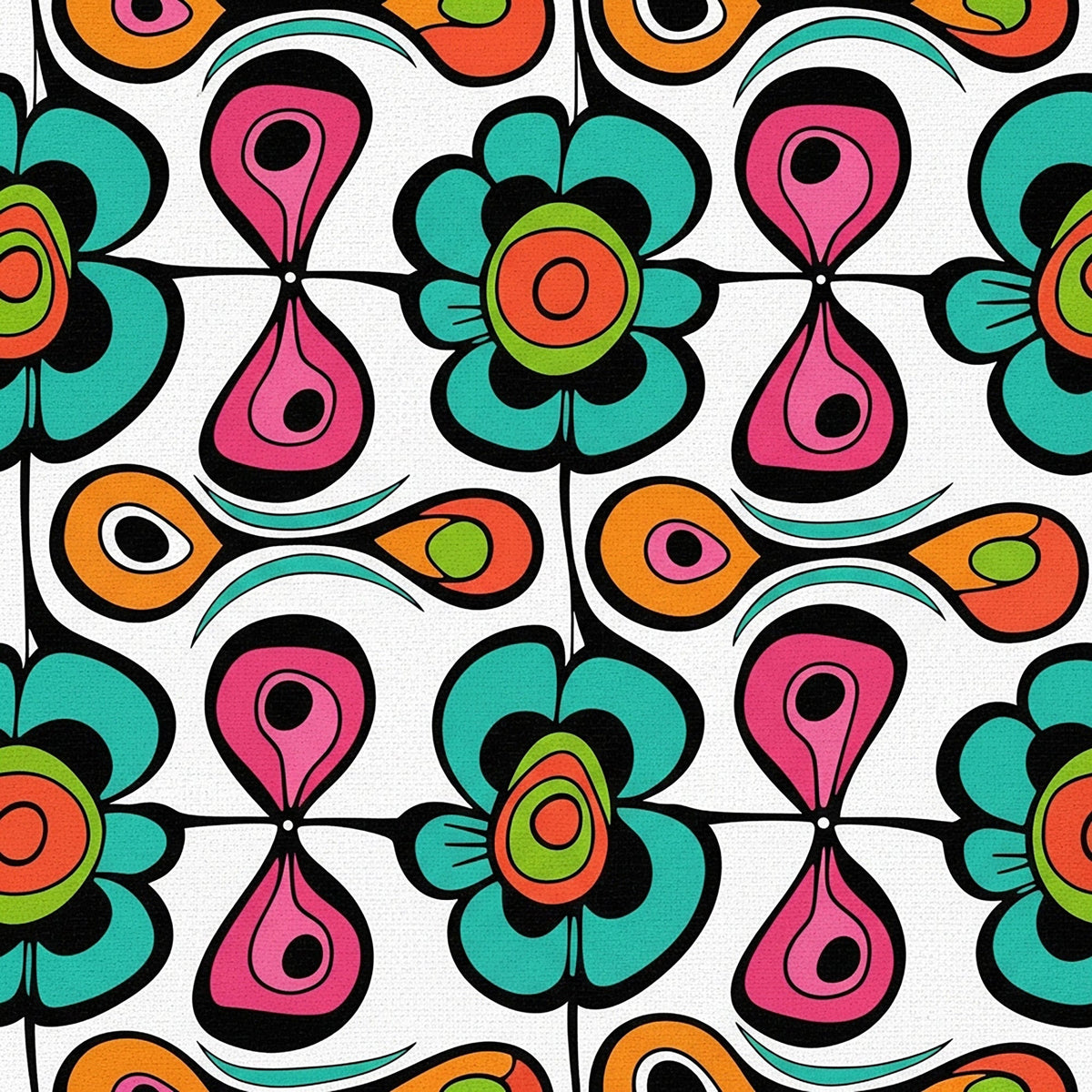 Mod Petal Pop Pattern 3 Minky Fabric
