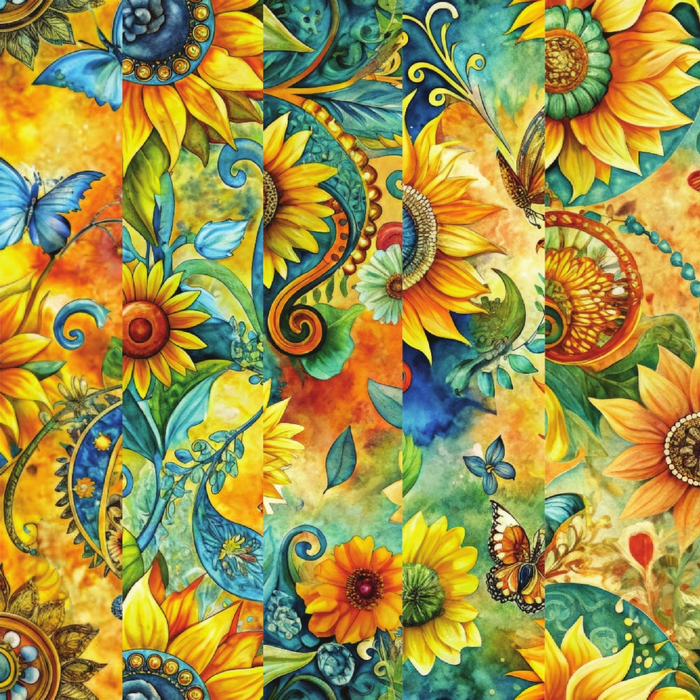 Golden Paisley Garden Pattern 13 Minky Fabric