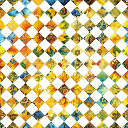 Golden Paisley Garden Pattern 24 Minky Fabric