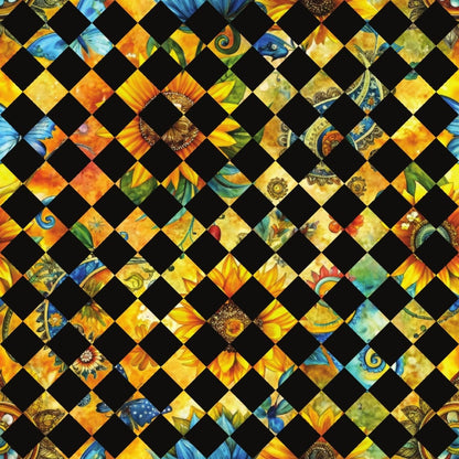 Golden Paisley Garden Pattern 25 Minky Fabric