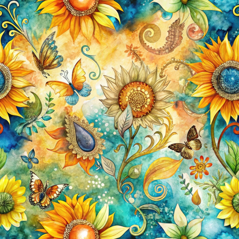 Golden Paisley Garden Pattern 11 Minky Fabric
