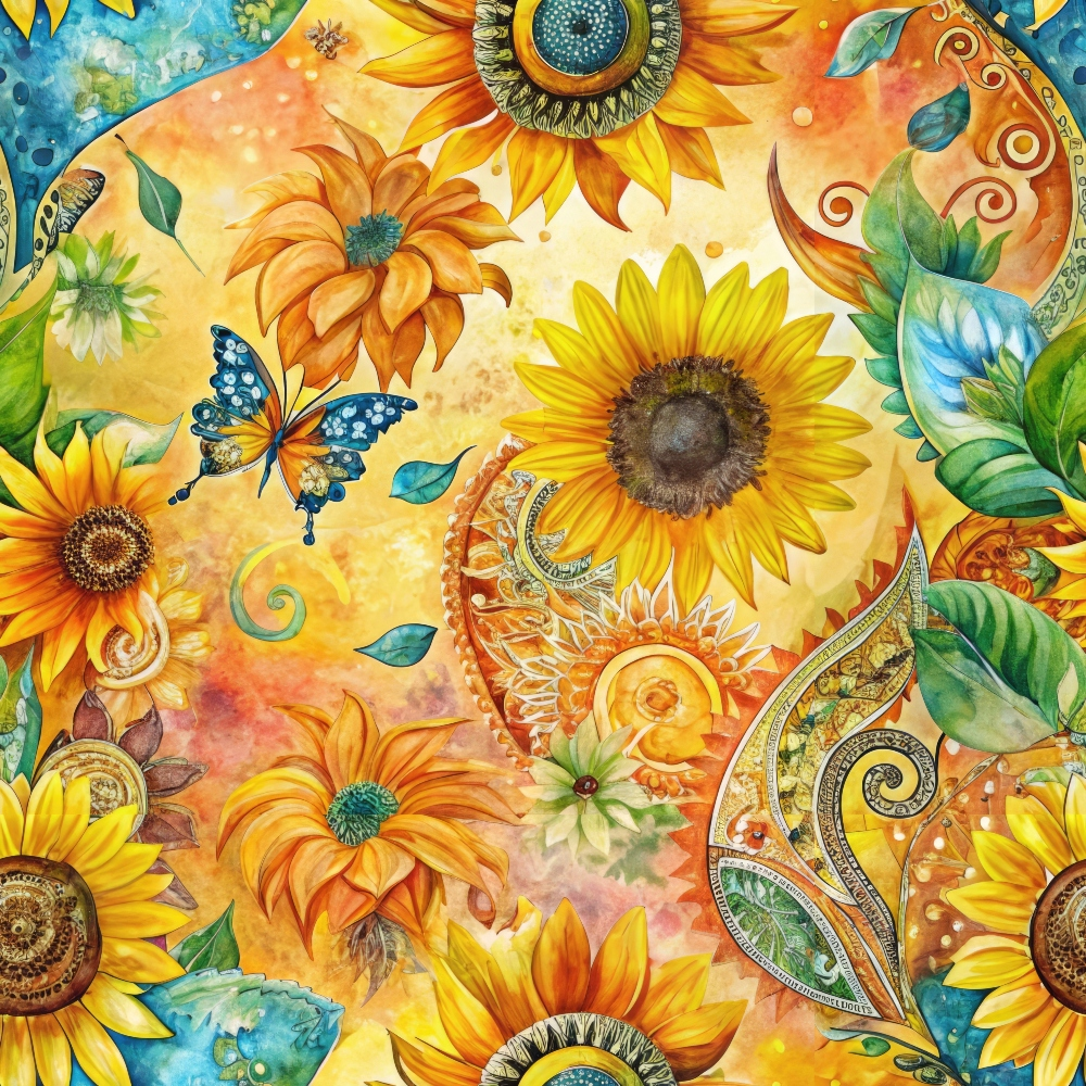 Golden Paisley Garden Pattern 3 Minky Fabric