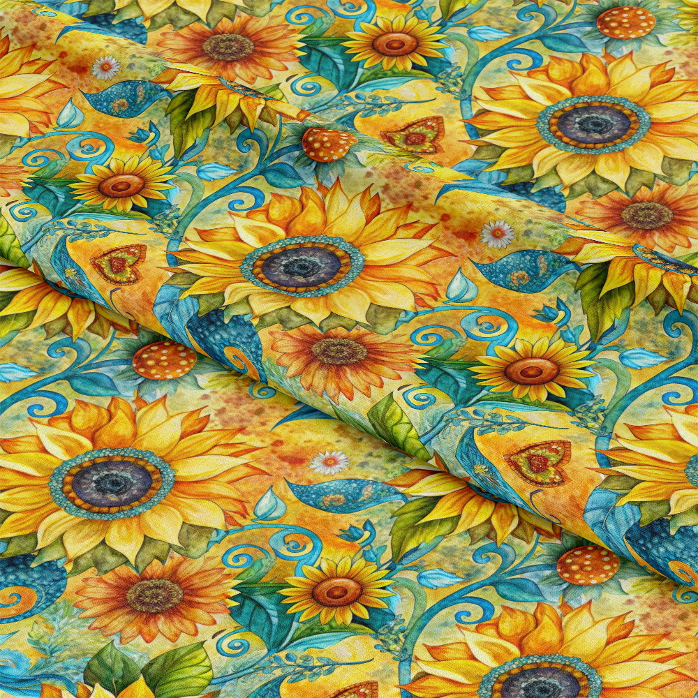 Sunflower Fields Pattern 4 Quilting Cotton Fabric