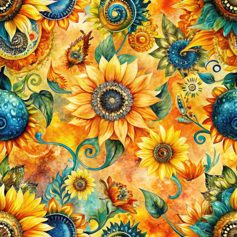 Golden Paisley Garden Pattern 5 Minky Fabric
