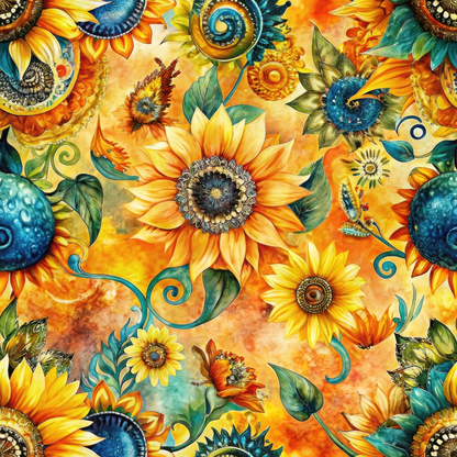 Golden Paisley Garden Pattern 5 Minky Fabric