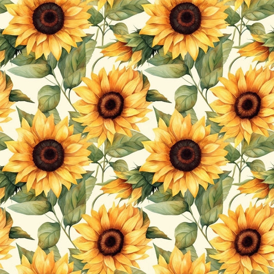 Sunflower and Butterfly Pattern 17 Quilting Cotton Fabric