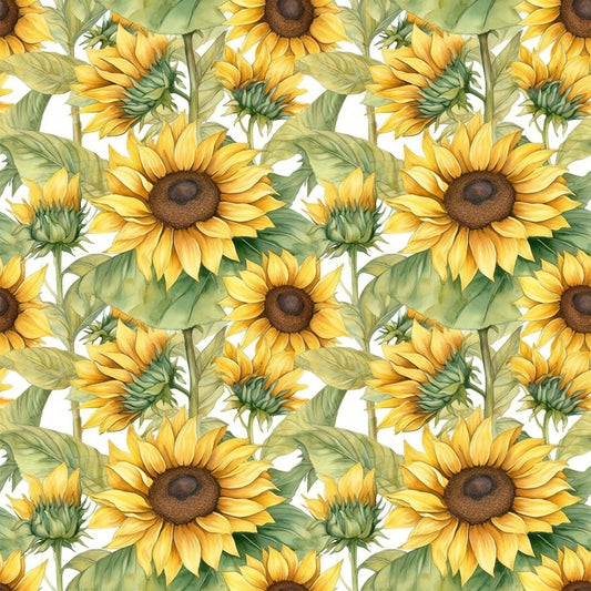 Sunflower and Butterfly Pattern 18 Quilting Cotton Fabric