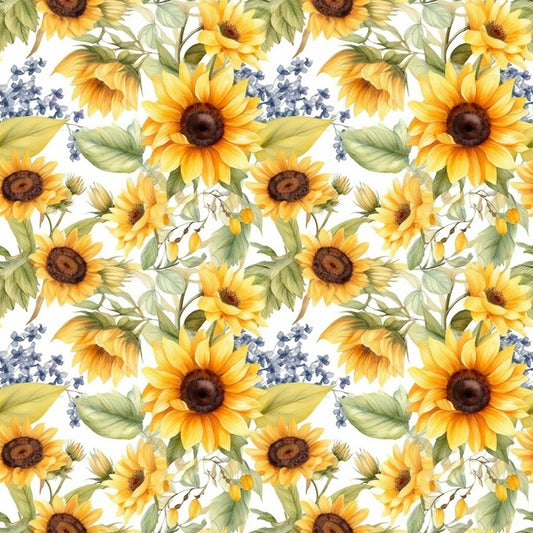 Sunflower and Butterfly Pattern 21 Quilting Cotton Fabric