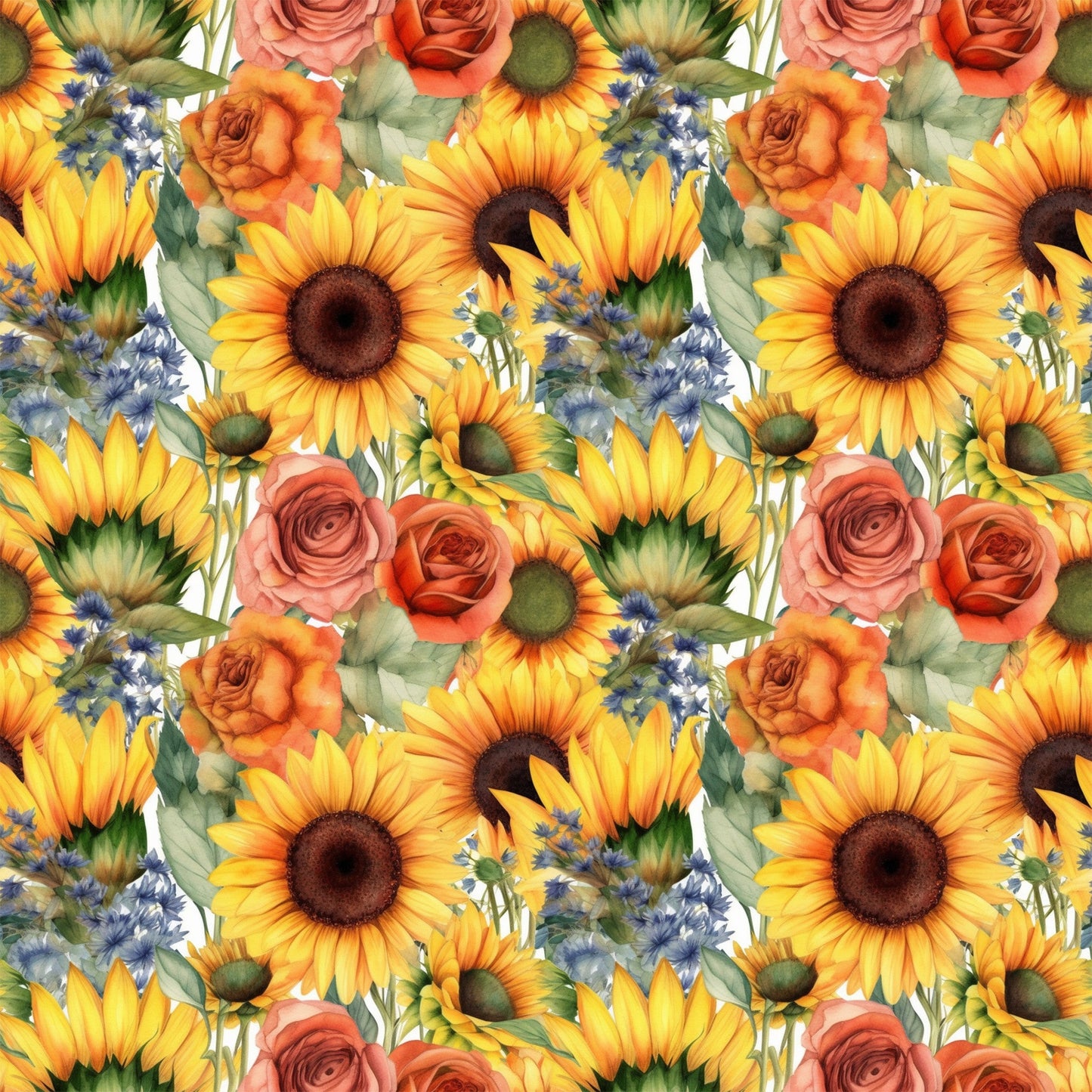 Sunflower and Butterfly Pattern 22 Quilting Cotton Fabric