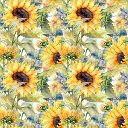 Sunflower and Butterfly Pattern 23 Quilting Cotton Fabric
