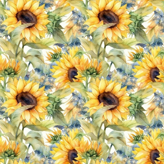 Sunflower and Butterfly Pattern 23 Quilting Cotton Fabric