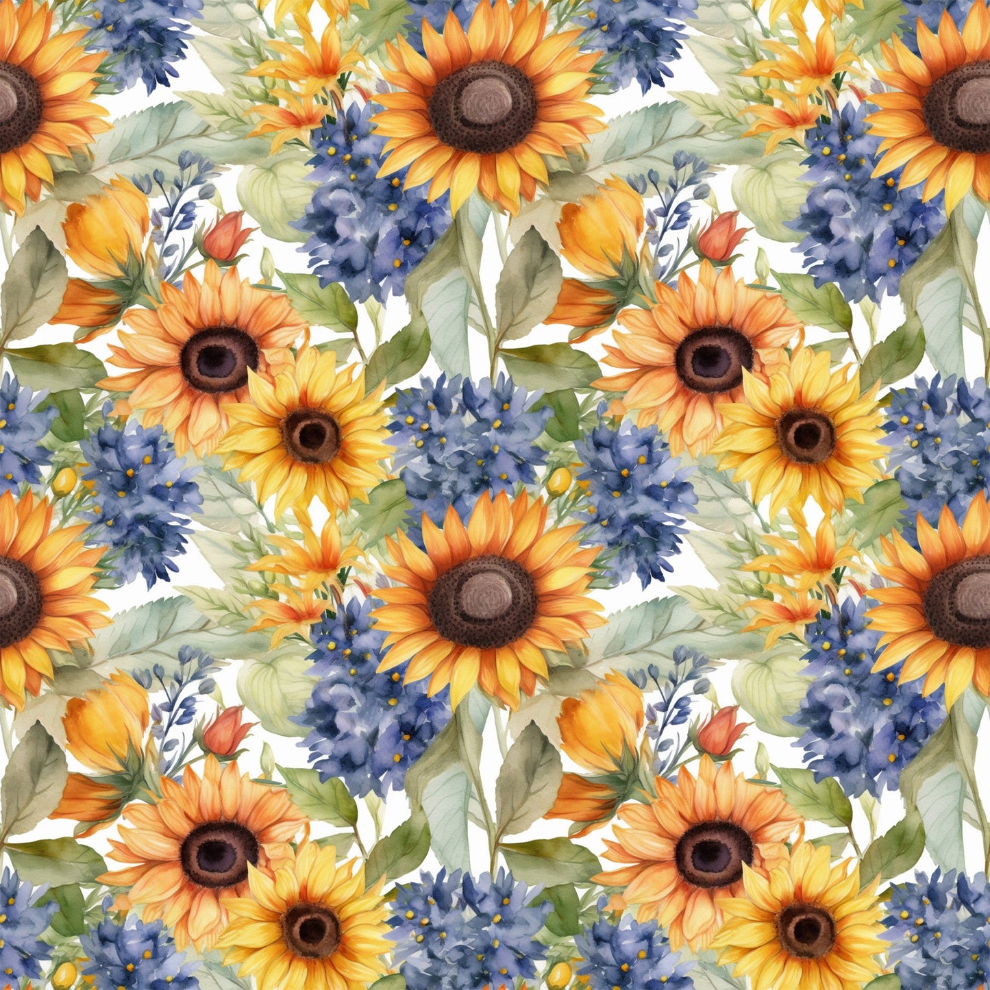 Sunflower and Butterfly Pattern 24 Quilting Cotton Fabric