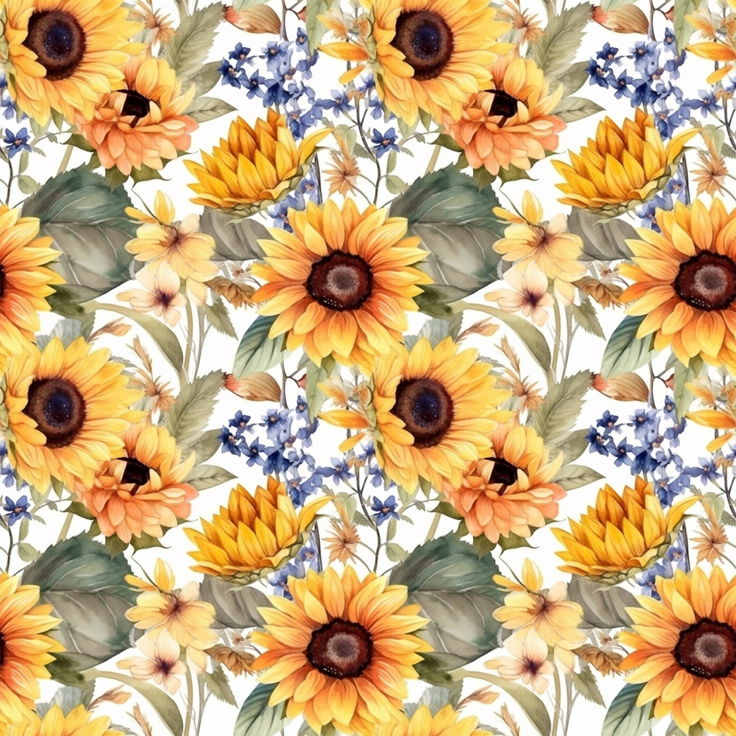 Sunflower and Butterfly Pattern 28 Quilting Cotton Fabric