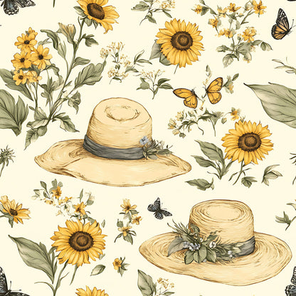 Sunhat Garden Pattern 19 Quilting Cotton Fabric
