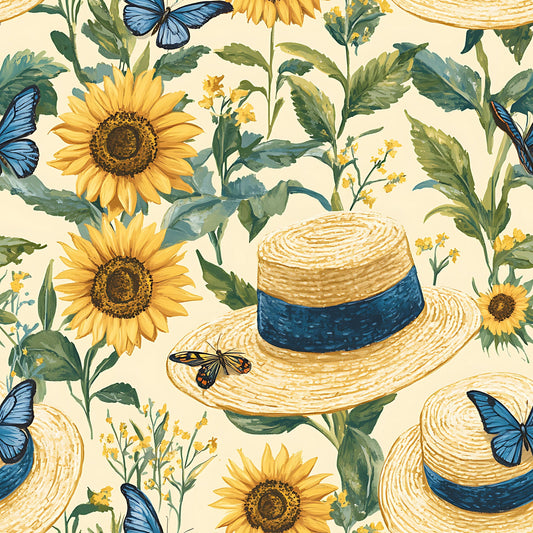 Sunhat Garden Pattern 1 Quilting Cotton Fabric