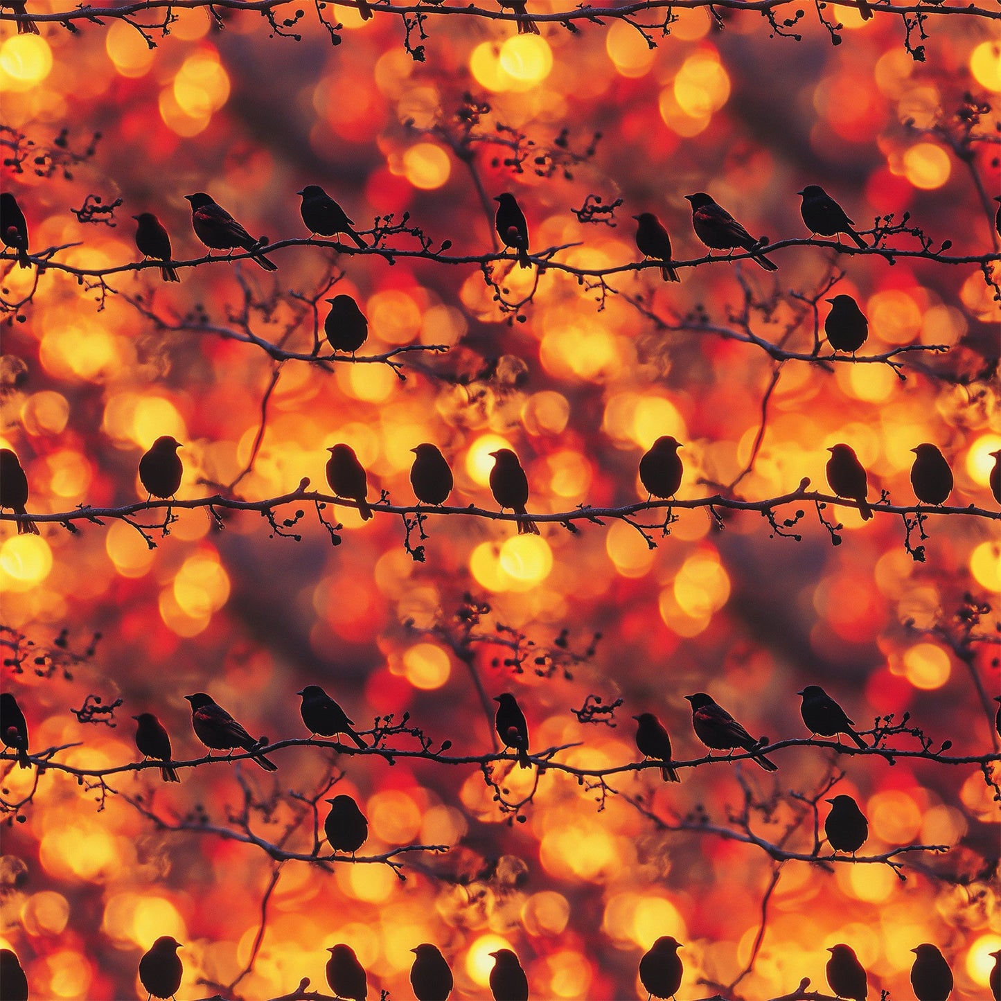 Sunset Bird Pattern 1 Quilting Cotton Fabric