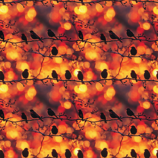 Sunset Bird Pattern 1 Quilting Cotton Fabric
