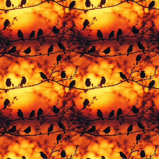 Sunset Bird Pattern 10 Quilting Cotton Fabric