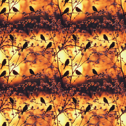 Sunset Bird Pattern 11 Quilting Cotton Fabric