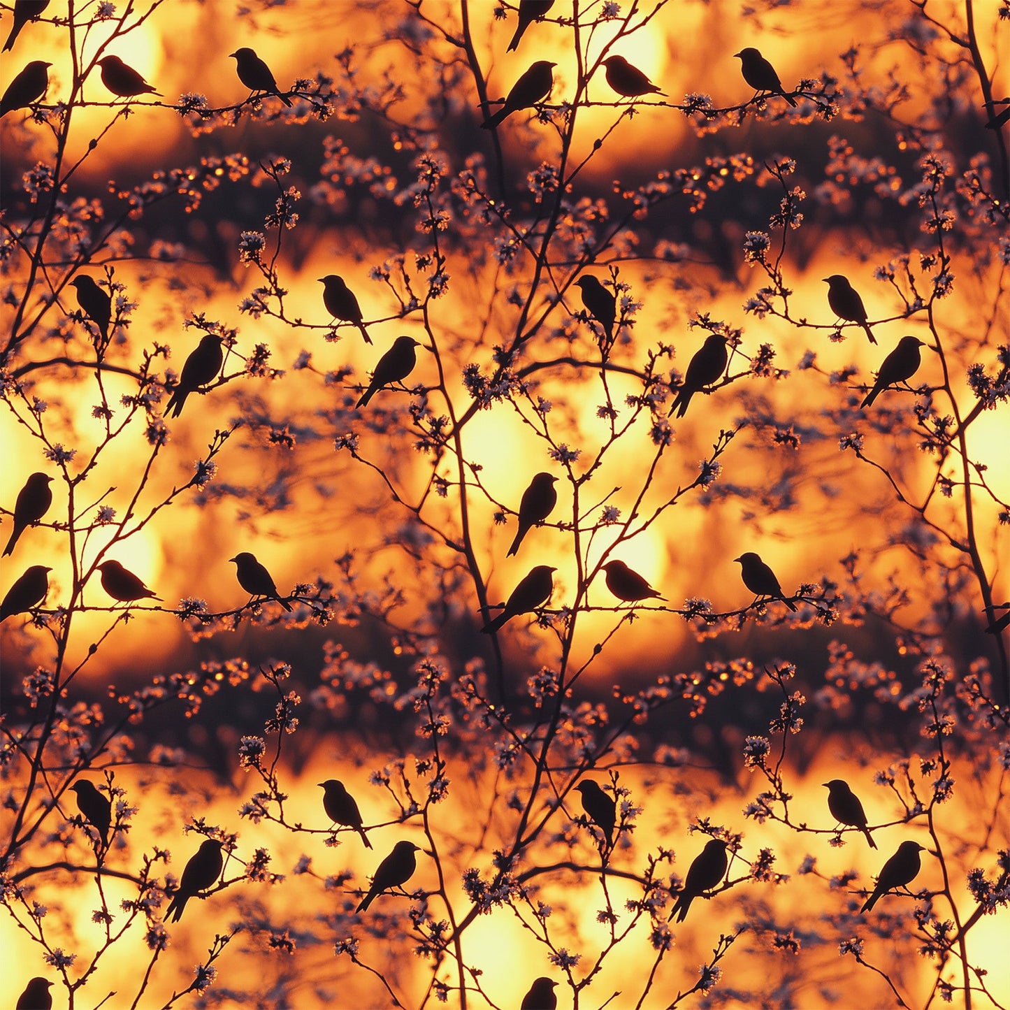 Sunset Bird Pattern 11 Quilting Cotton Fabric