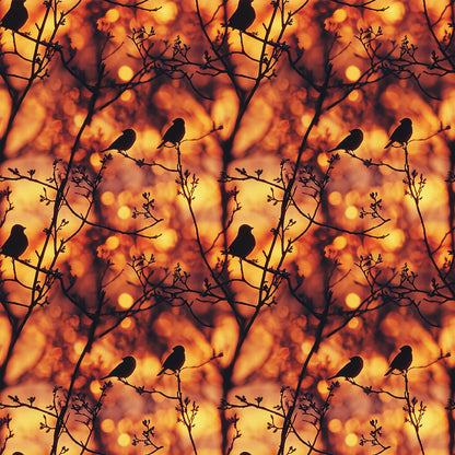 Sunset Bird Pattern 12 Quilting Cotton Fabric