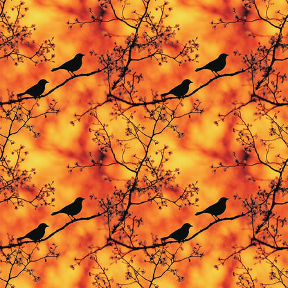 Dusk Silhouettes Pattern 2 Minky Fabric