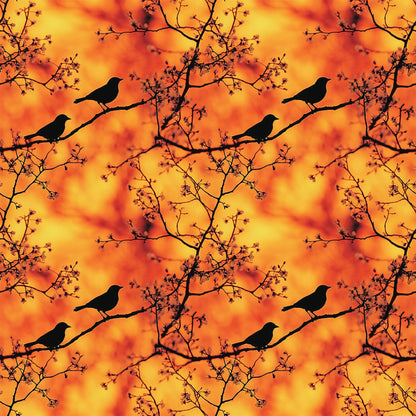 Sunset Bird Pattern 2 Quilting Cotton Fabric
