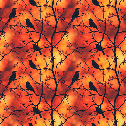 Sunset Bird Pattern 3 Quilting Cotton Fabric