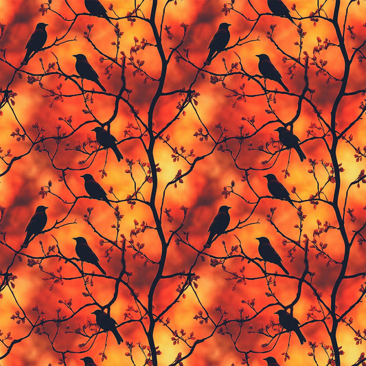 Sunset Bird Pattern 3 Quilting Cotton Fabric