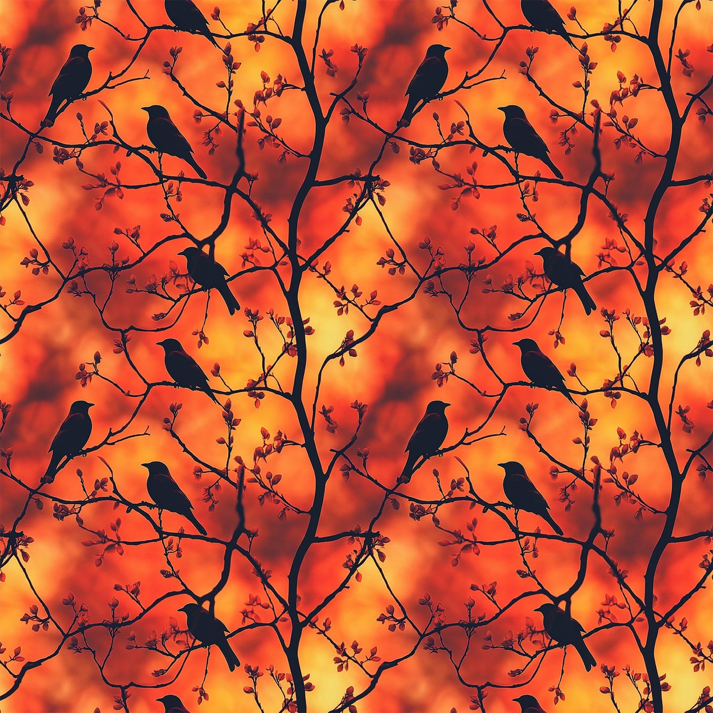 Sunset Bird Pattern 3 Quilting Cotton Fabric