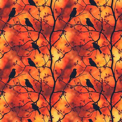 Dusk Silhouettes Pattern 3 Minky Fabric