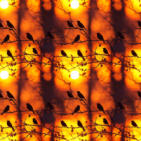 Sunset Bird Pattern 4 Quilting Cotton Fabric