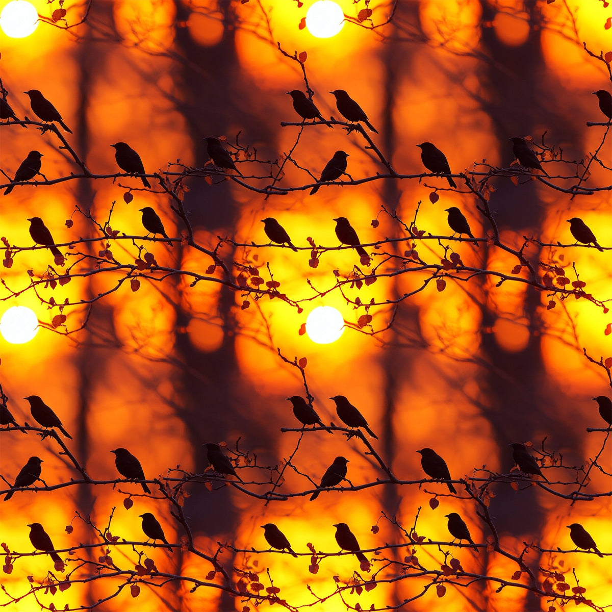 Dusk Silhouettes Pattern 4 Minky Fabric
