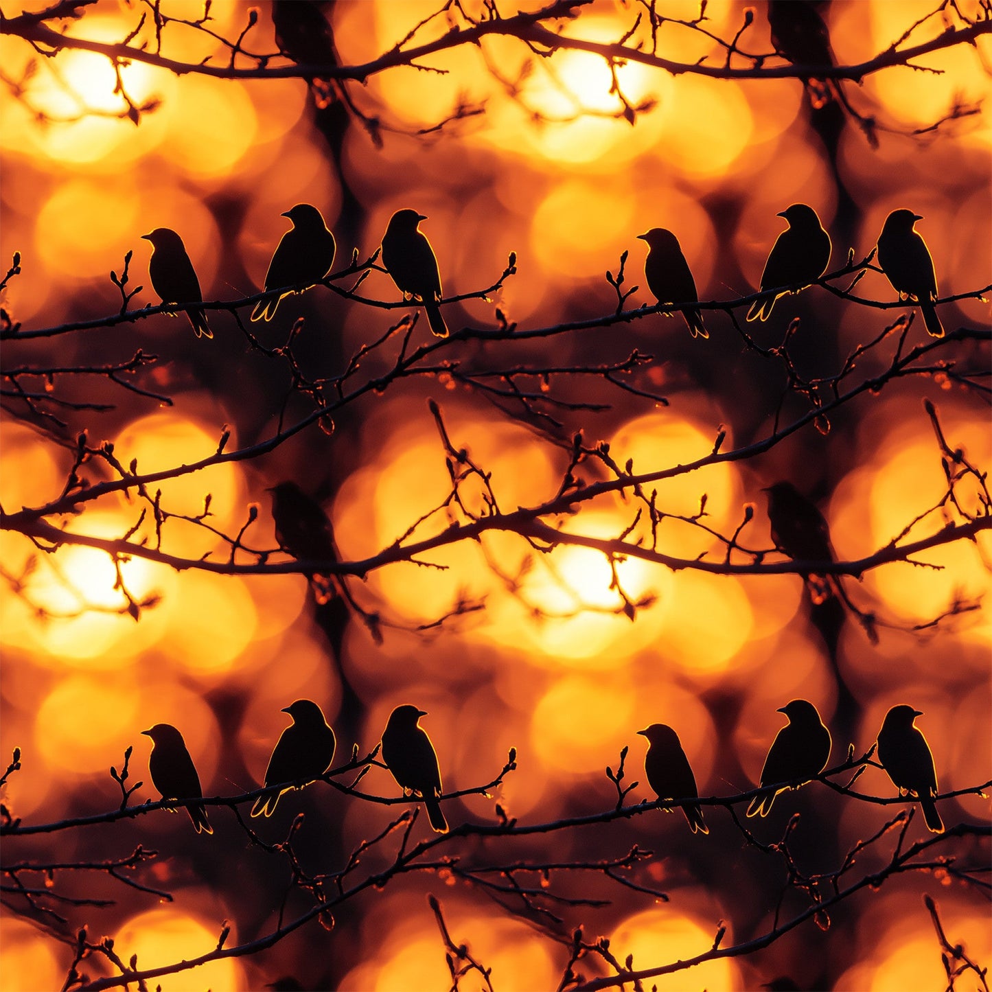 Sunset Bird Pattern 5 Quilting Cotton Fabric