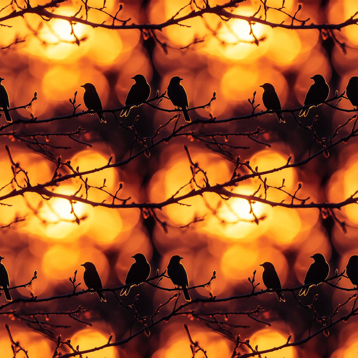 Sunset Bird Pattern 6 Quilting Cotton Fabric