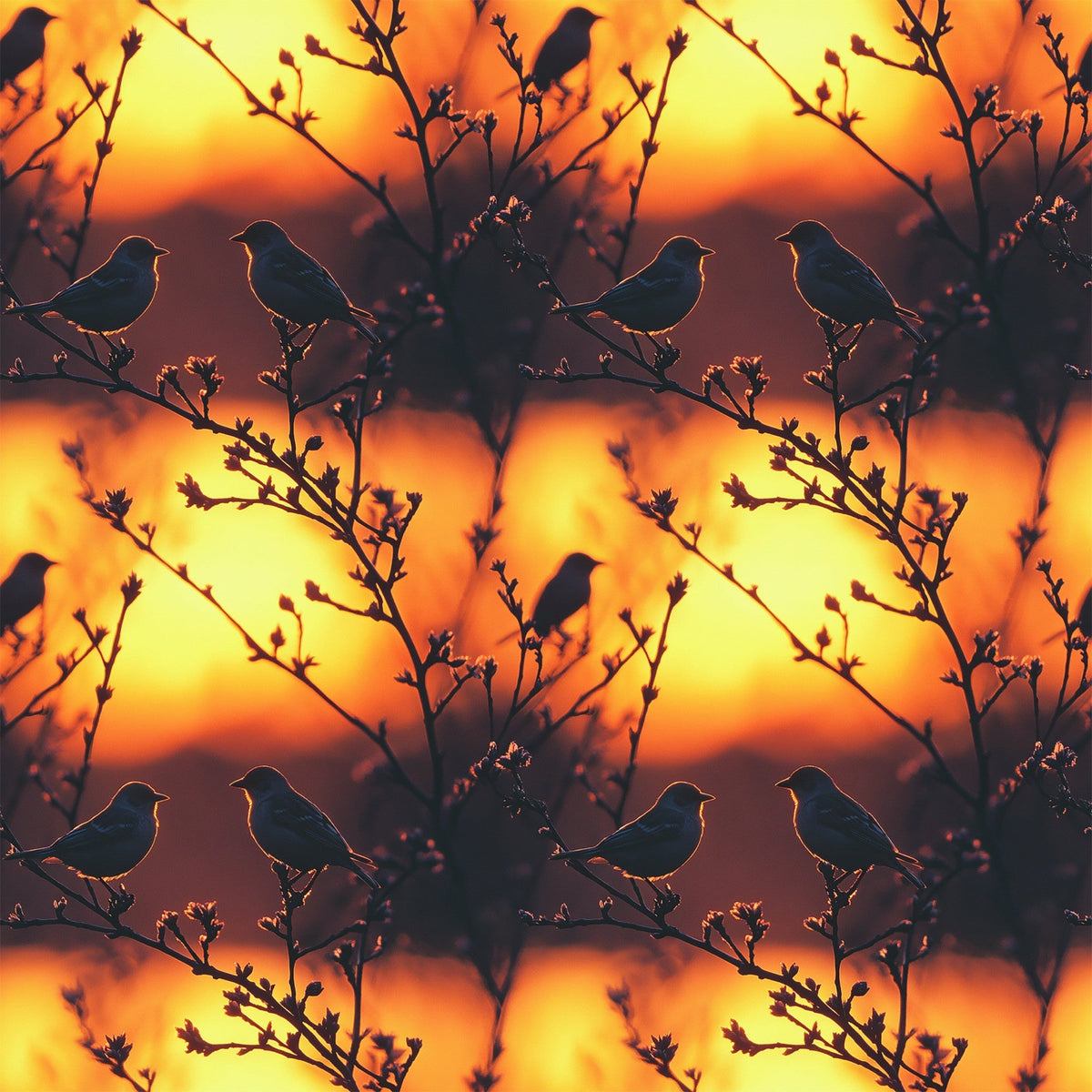 Dusk Silhouettes Pattern 7 Minky Fabric