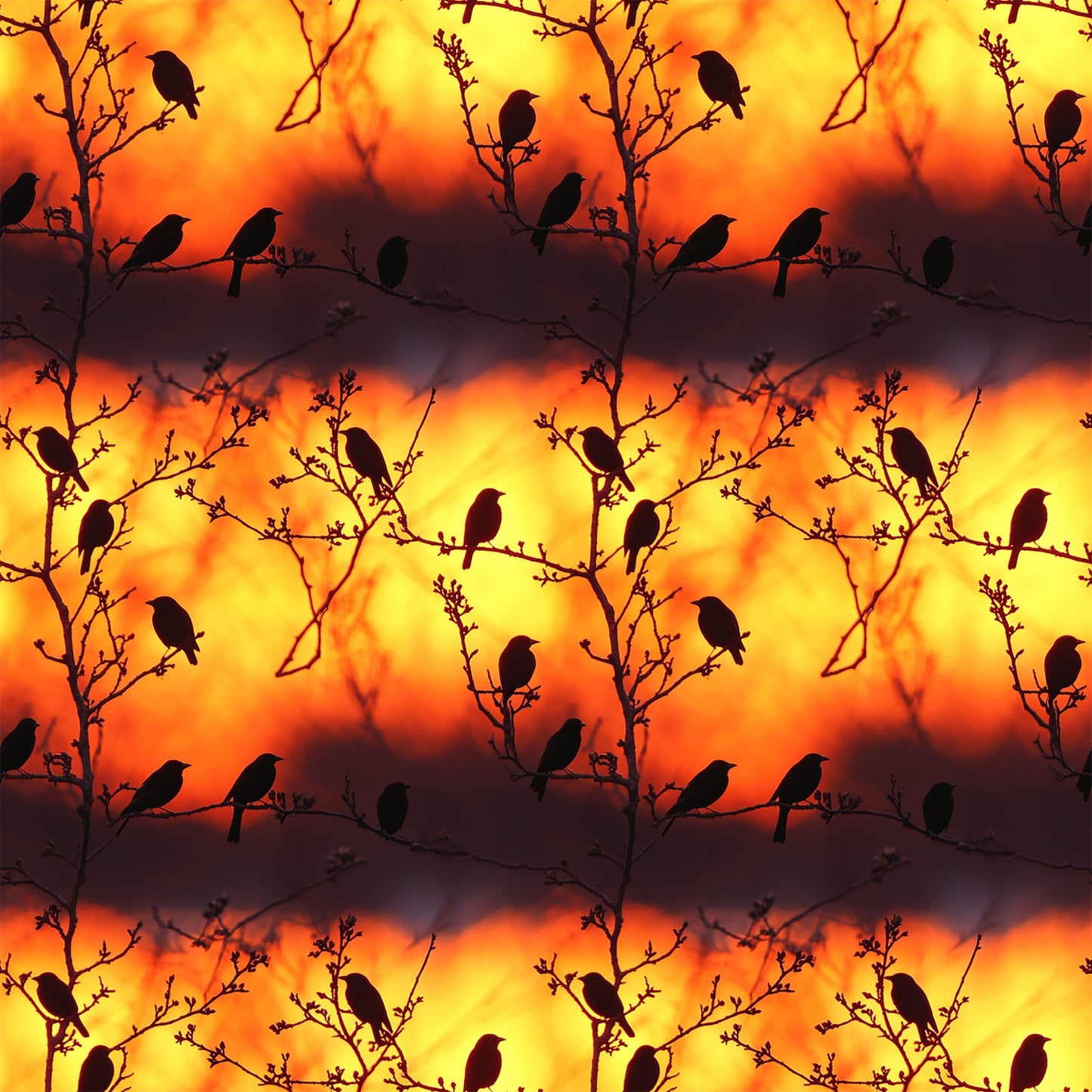 Sunset Bird Pattern 8 Quilting Cotton Fabric