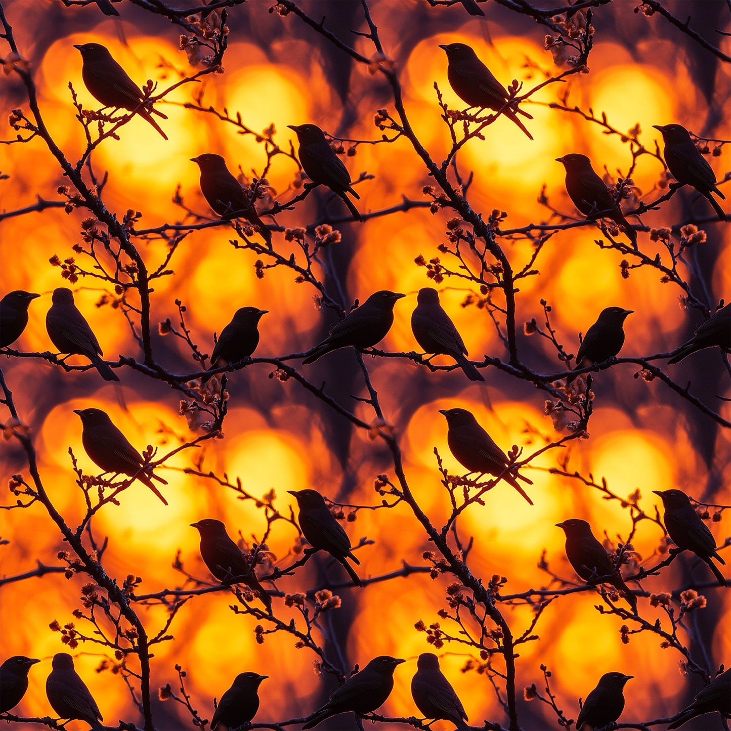 Sunset Bird Pattern 9 Quilting Cotton Fabric