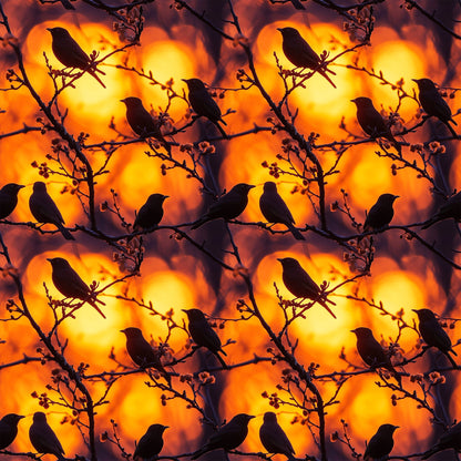 Sunset Bird Pattern 9 Quilting Cotton Fabric
