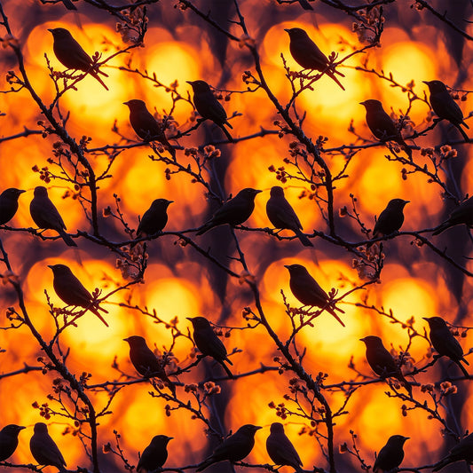 Sunset Bird Pattern 9 Quilting Cotton Fabric
